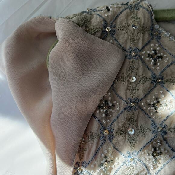 Talbots silk beaded brocade, lined, 12, sequins‎ short sleeved dressy formal top - Picture 8 of 11